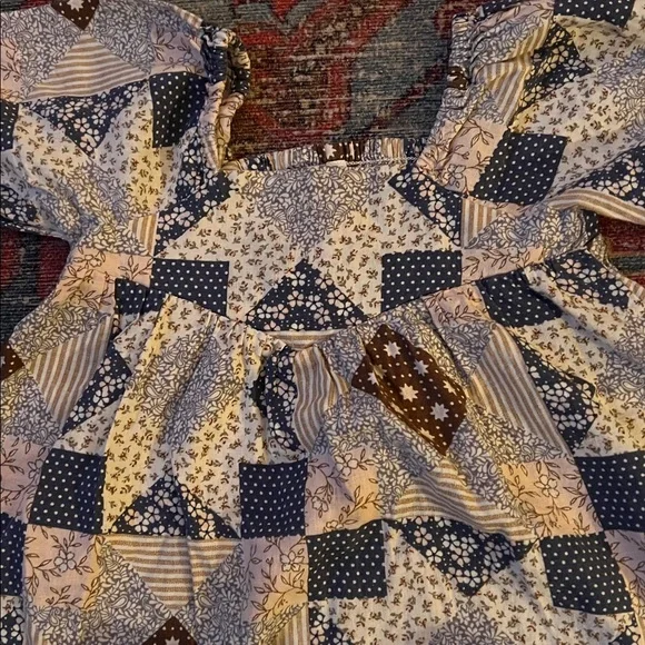 Rylee + Cru Textured Baby Outfit in Blue and Brown - Picture 3 of 4